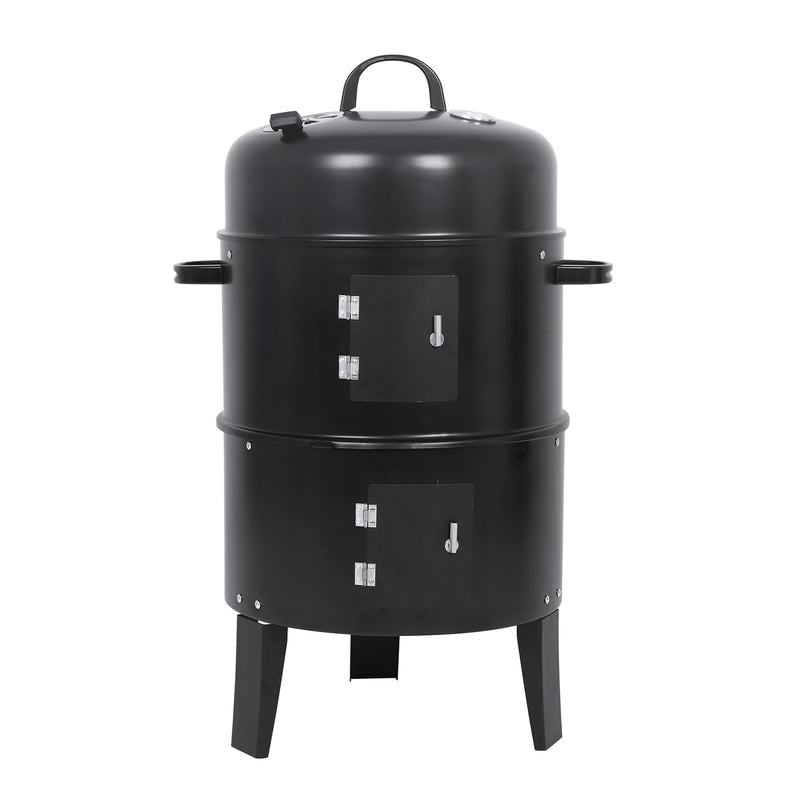 Abnehmbarer 3-in-1 Vertikaler Holzkohle-Smoker Tragbarer BBQ-Smoker-Grill
