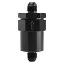 Adaptador de filtro de sistema de combustible en línea AN6 negro con elemento filtrante de 30 micrones
