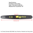 20" Chainsaw Guide Bar Für 52Cc 58Cc 62Cc 68Cc 76 Drive Links 0.325" 0.058G