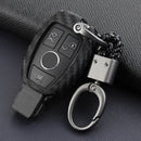 Autoschlüsselhülle aus Leder und Silikon mit Schnalle für Mercedes-Benz
