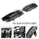 2017-2020 Audi A3 foran støtfanger Grill Tåkelys Deksel Lampe Ramme Trim Fit