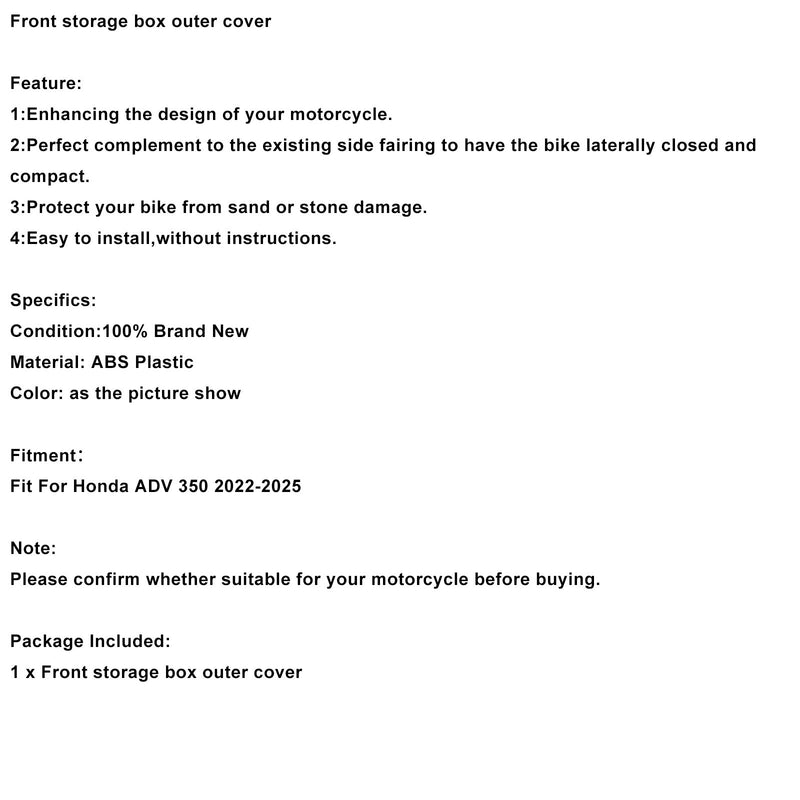 2022-2025 Honda ADV 350 Front-Staufach-Außenverkleidung