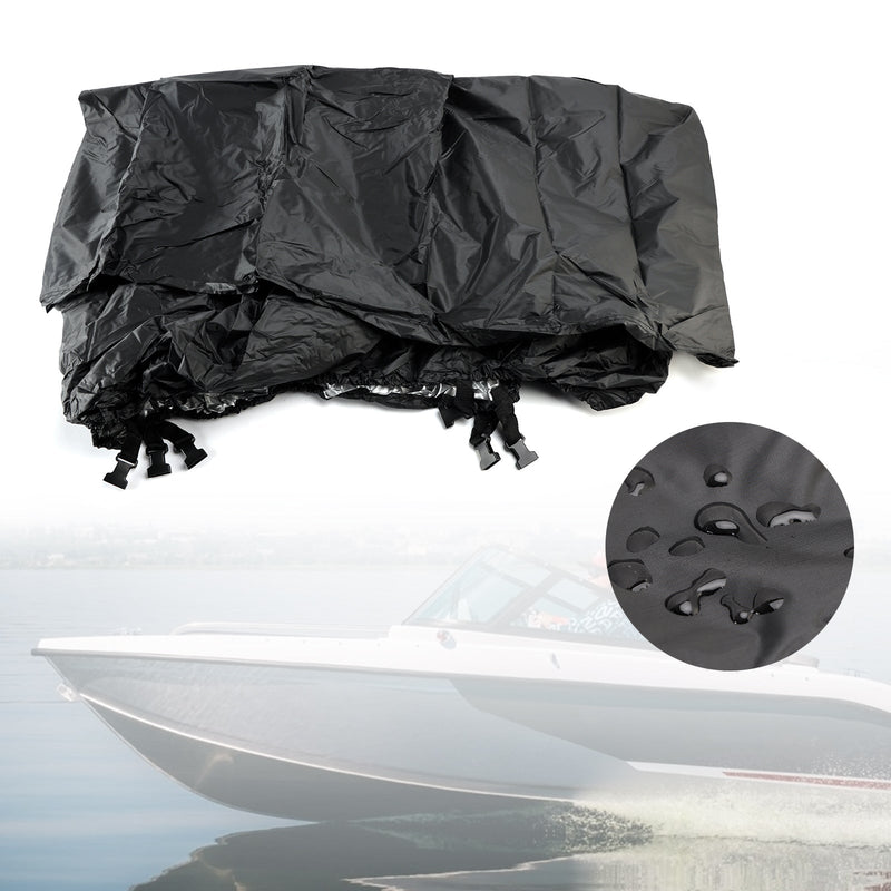 Universelle wasserdichte Bootsabdeckung 16-18Ft Schwarz für Fischerbootschutz