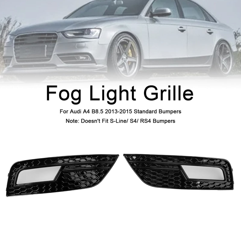 2013–2015 Audi A4 B8.5 Schwarz Nebelscheinwerfer Abdeckung Kühlergrill Standard Stoßstange