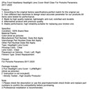 2017–2020 Porsche Panamera 2 Stück Frontscheinwerfer Objektiv Abdeckung Shell klar