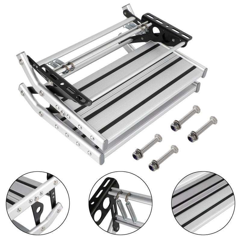 Aluminum Manual Double Pull Out Drop Down Folding Step Motorhome RV Campervan