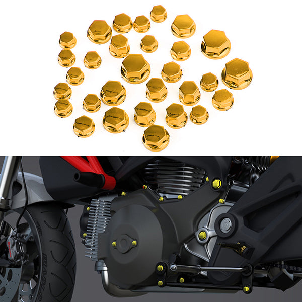 30 tapas protectoras para tornillos, tornillos hexagonales dorados, aptos para Yamaha