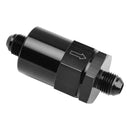Adaptador de filtro de sistema de combustible en línea AN6 negro con elemento filtrante de 30 micrones