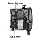 2016–2019 Für Chevy Silverado 1500 Links+Rechts LED-Scheinwerfer, Glanzschwarz, 84357696 84893098