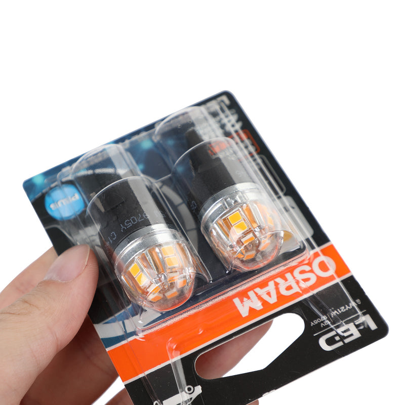 2x para bombillas auxiliares de coche OSRAM 9705Y LED WY21W 12V2.5W WX3X16D