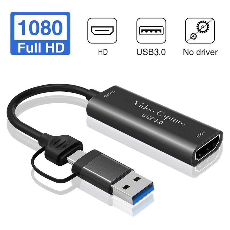 Typ-C USB3.0 två-i-ett 4K HD videoinspelningskort 1080P60Hz spel livesändning