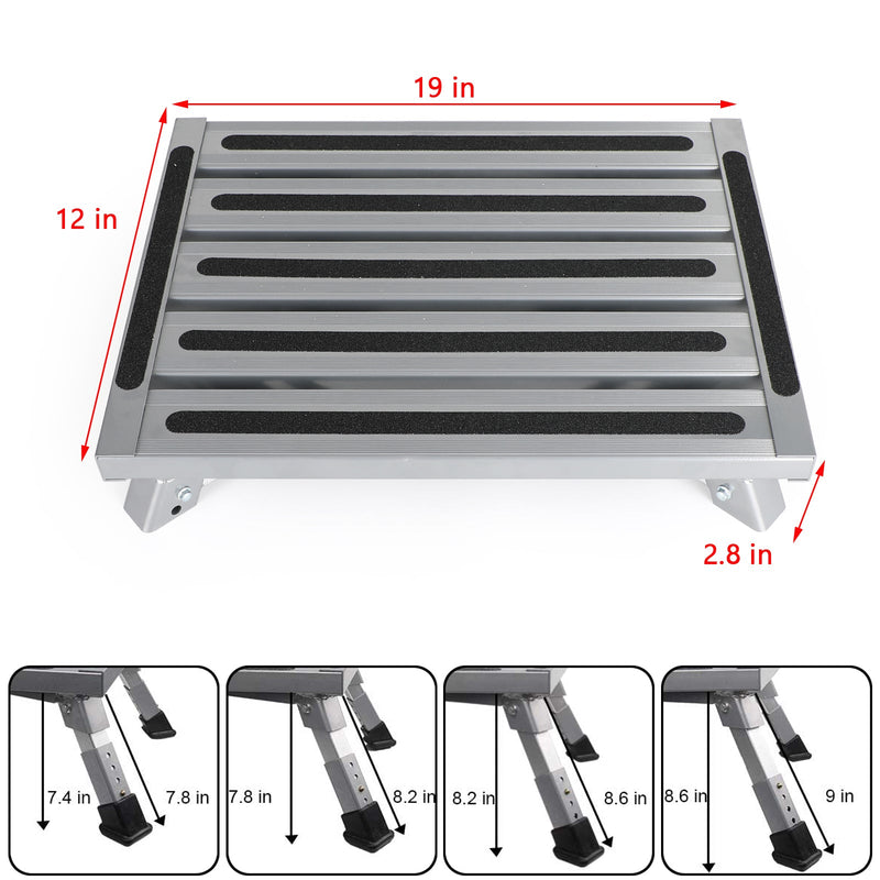 Plataforma plegable de aluminio, taburete para RV, remolque, Camper, escalera de trabajo portátil