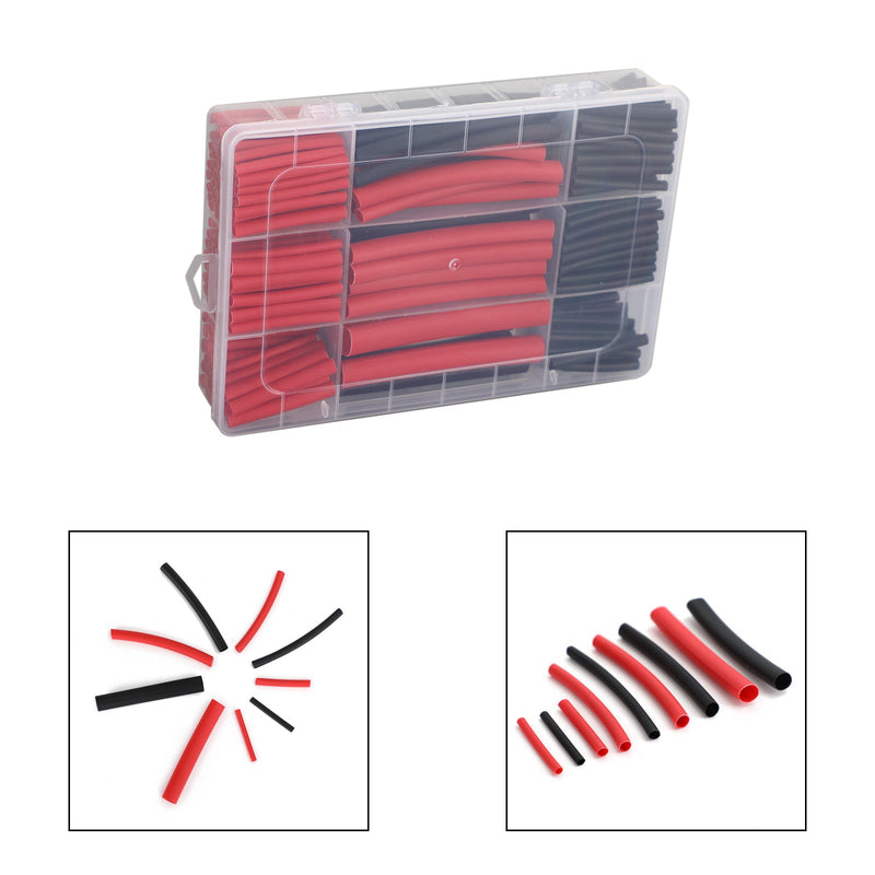 300 peças kit de tubo termorretrátil proporção 3:1 dupla parede adesiva forrada kit preto vermelho