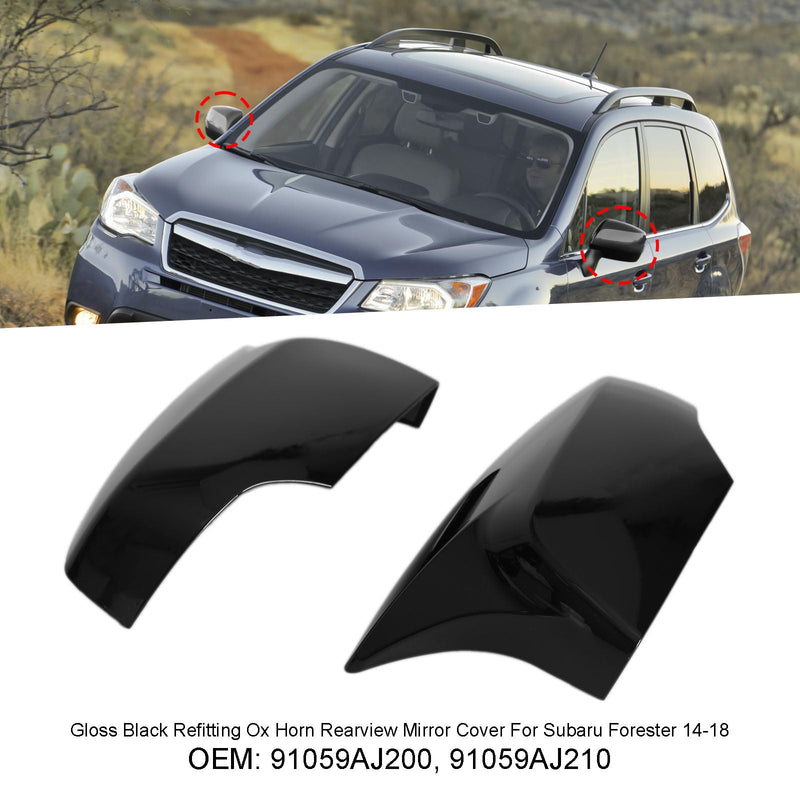 Gloss Black Refitting Ochsenhorn-Rückspiegelabdeckung für Subaru Forester 14–18 Generic