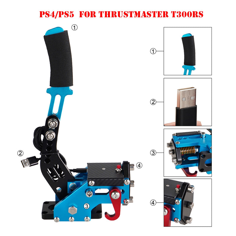 USB3.0 14Bit PS4/PS5 SIM Handbremse für Rennspiele Lenkradständer T300RS