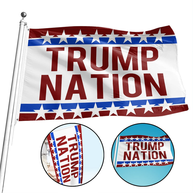 Bandera del presidente Donald Trump Nation de 3 x 5 pies, bandera de jardín Save America Again