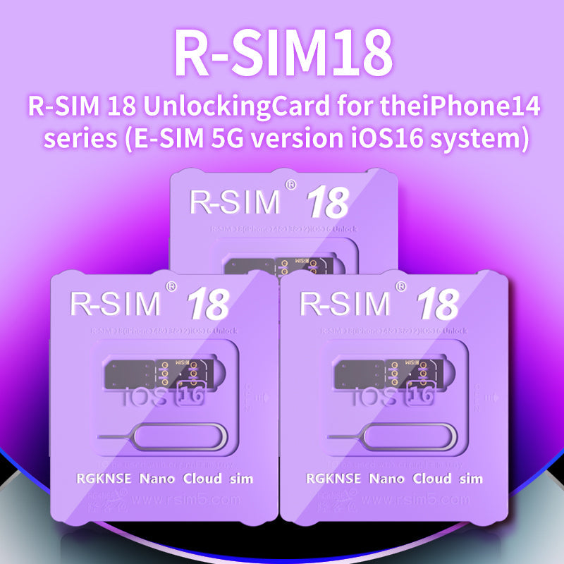 R-SIM 18 Nano Unlock RSIM-kort for iPhone 14 Plus 13 12 Pro Max 11 Pro IOS 16