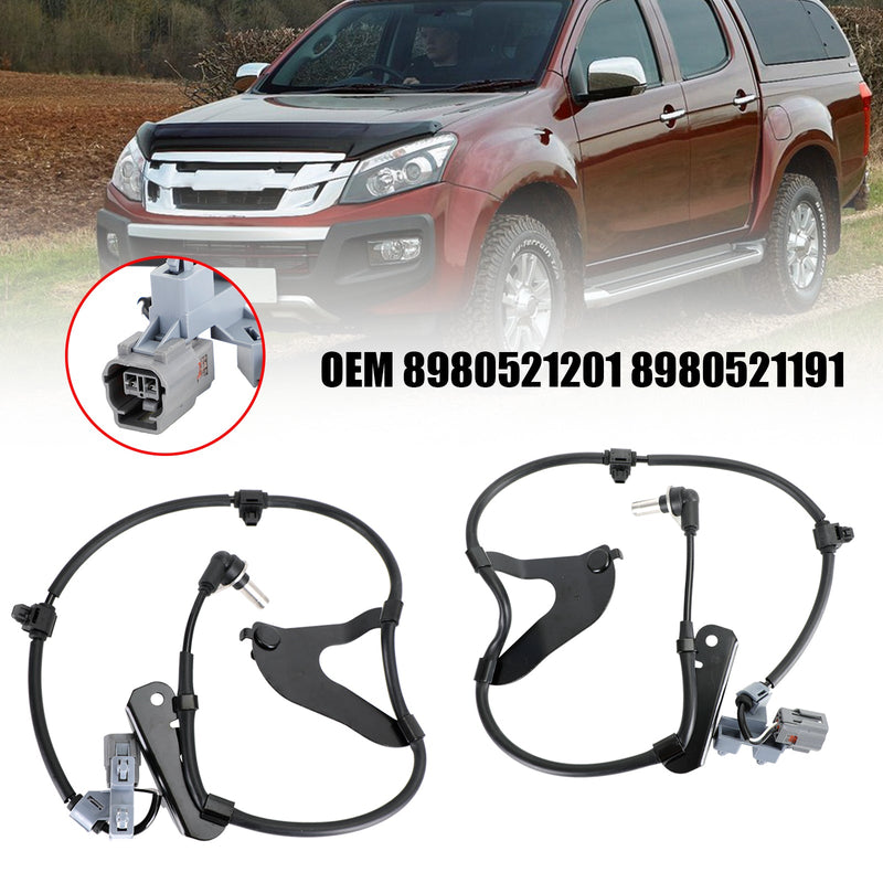 2 × sensor de velocidad de rueda ABS delantero L y R para Isuzu D-Max 2.5 Twin Turbo 2012-2019 Genérico