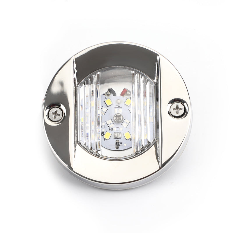 2 ST LED marin båt Yacht spegel krom ankare akterljus rund 2835-SMD 12V