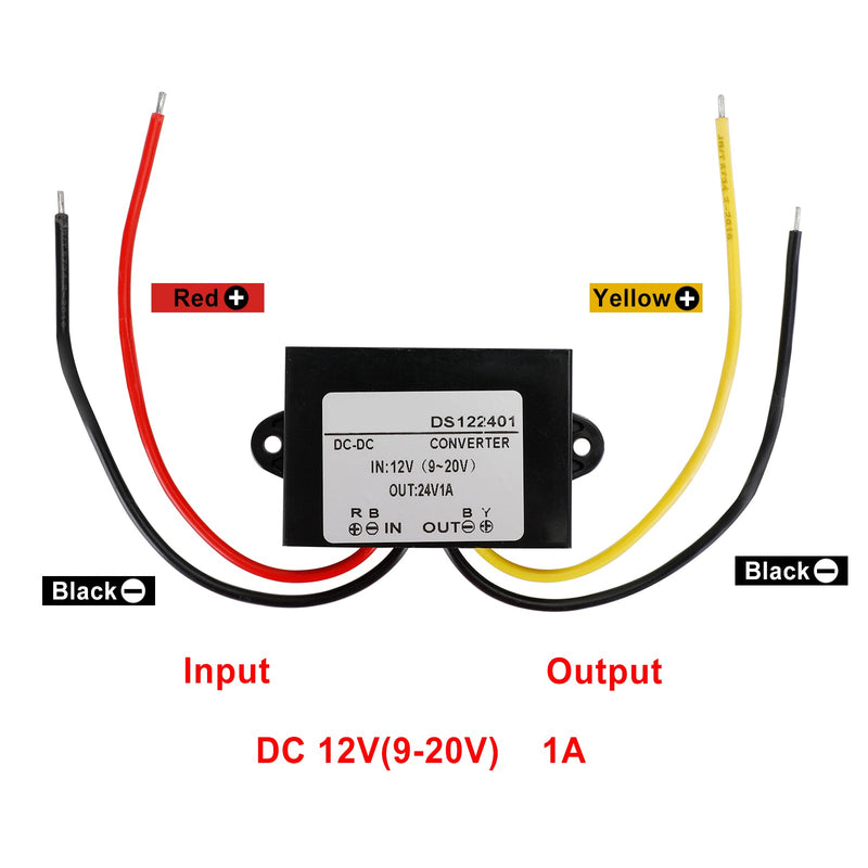 Vanntett DC-DC boost-omformer 12V til 24V bilstrømforsyningsmodul