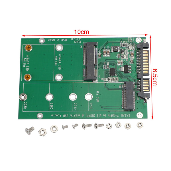 Unidade de disco rígido M.2 NGFF mSATA SSD para adaptador SATA 3 PCI-E Card Board Converter