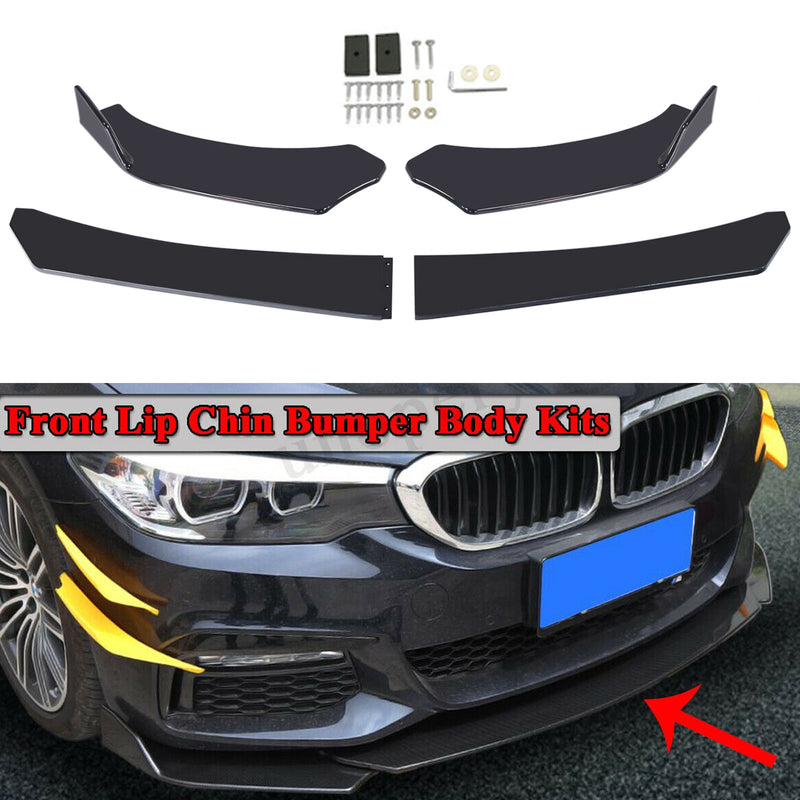 Areyourshop 4 pçs kit de corpo de lábio de pára-choque dianteiro universal spoiler adequado para gmc honda civic bmw benz