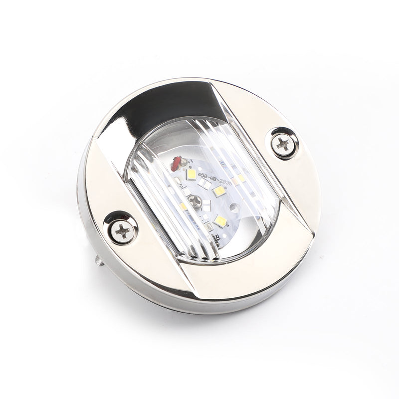 2 ST LED marin båt Yacht spegel krom ankare akterljus rund 2835-SMD 12V