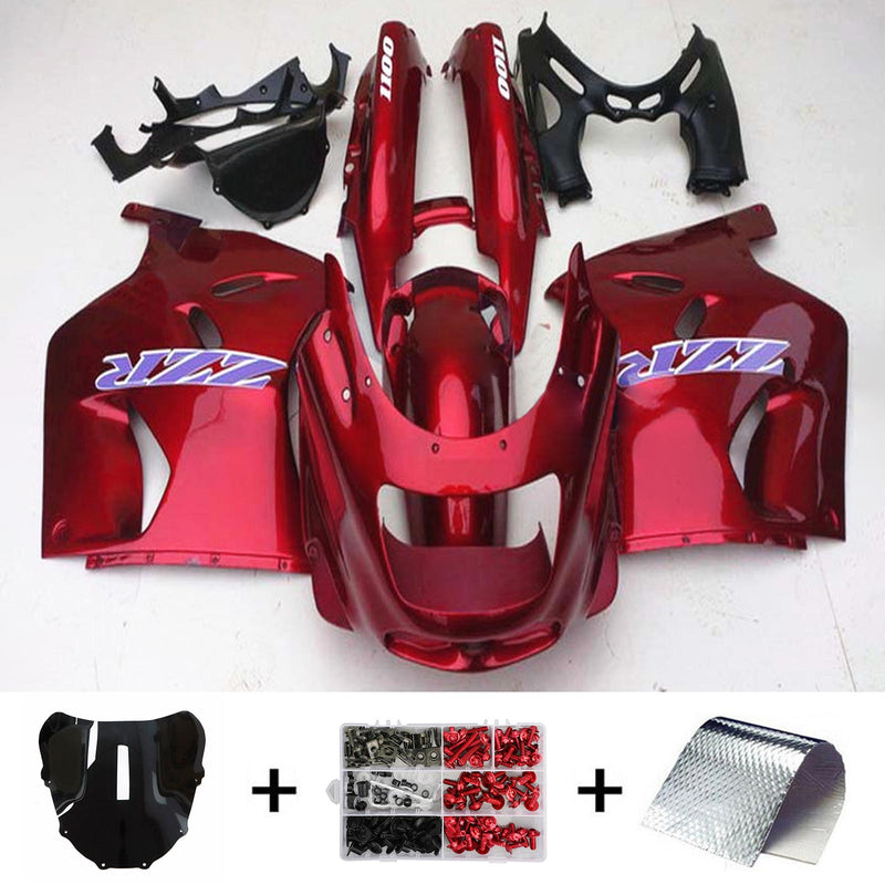 Amotopart Kawasaki ZZR1100 1993-2003 Fairing Sett Body Plastic