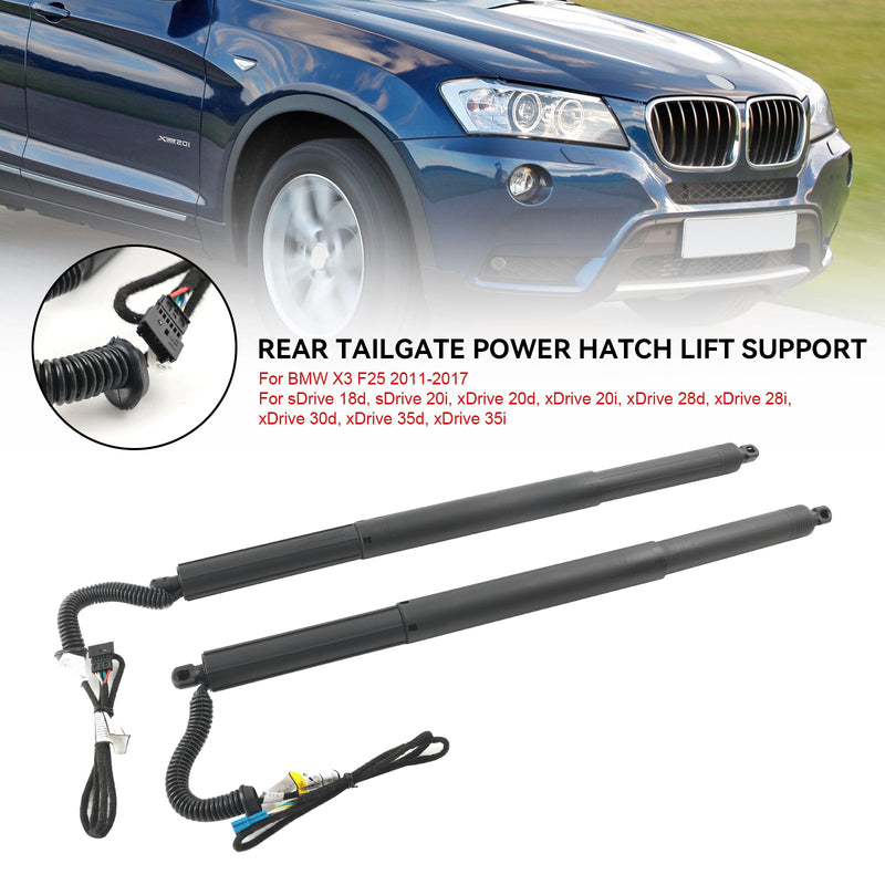 2 kpl Takaluukun vasen ja oikea sähkötoimiset tuet kaasu 51247232003 Asenna BMW X3 F25.