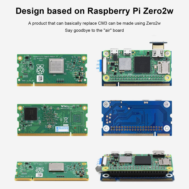 2 W auf CM3-Erweiterungsplatine, Raspberry Pi CM3-Kernplatine, alternative Adapterplatine