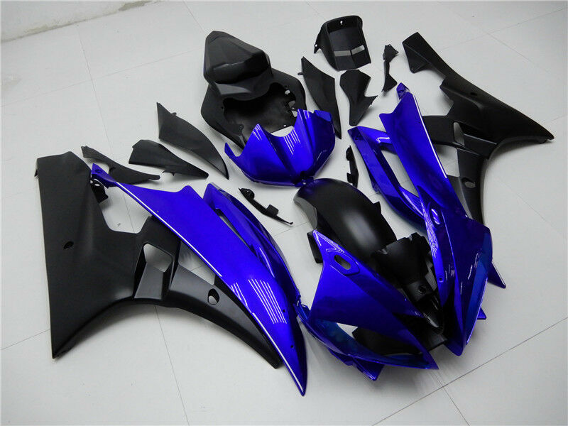 Verkleidungs-Einspritz-Kunststoff-Bodykit, passend für Yamaha YZF-R6 2006 2007, Blau, Schwarz, generisch