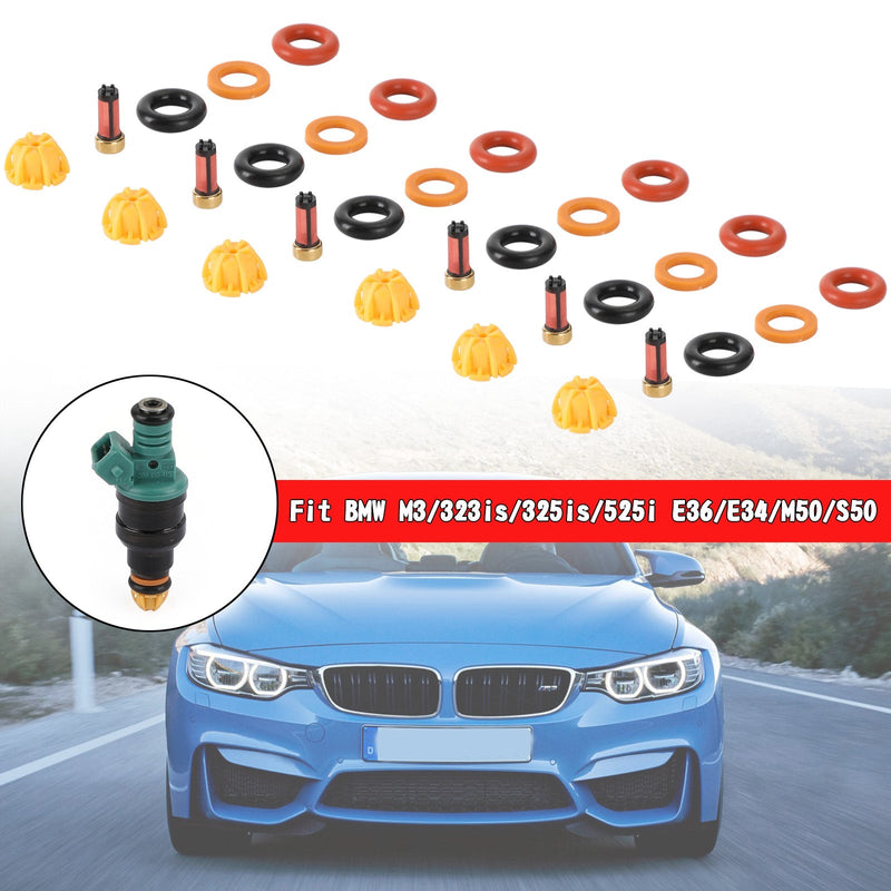 6 Einstellen Kraftstoffinjektoren Reparaturversiegelungskit fit BMW M3/323IS/325IS/525i E36/E34/M50/S50