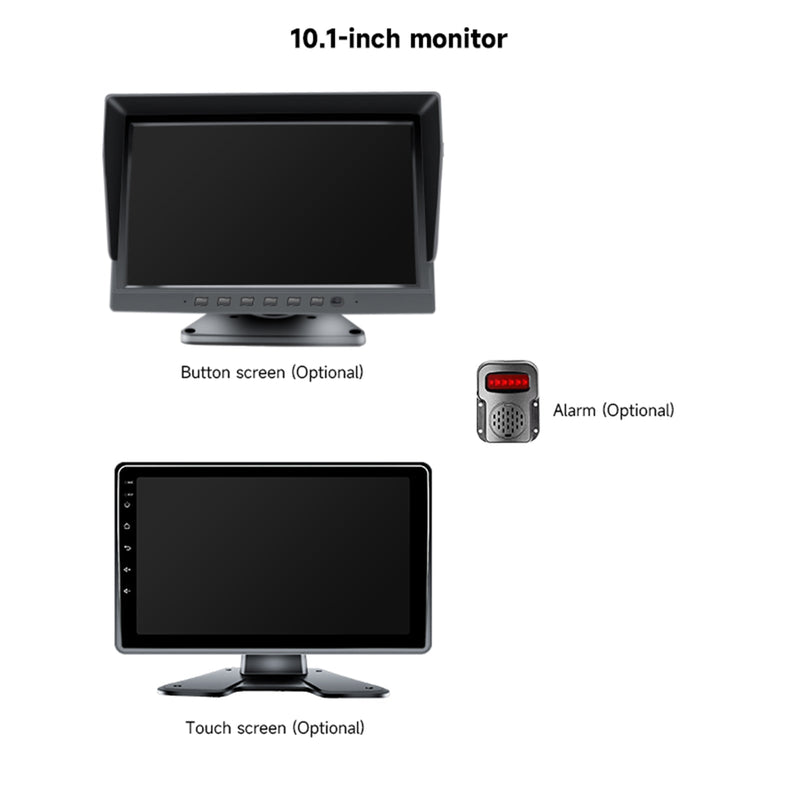 Versión táctil IPS de 10,1 pulgadas 1024*600 con BSD para vehículos recreativos, camiones y autobuses + 4 cámaras traseras