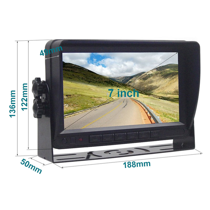 Wireless AHD 1080P Rückfahrkamera Kit für LKW-Anhänger mit 7" Display mit 4CH