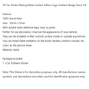 3D-metallinen autotarra Limited Edition -logotunnuksen merkkitarra