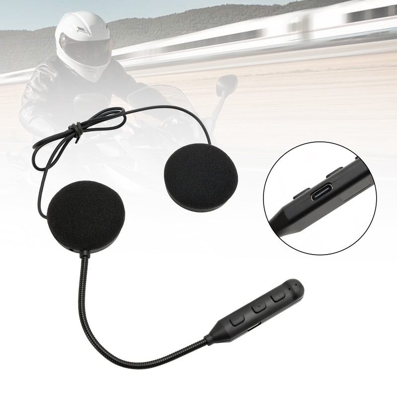 Universal Speaker Player Hjälm Bluetooth-hörlurar Headset Svart För Motorcykel