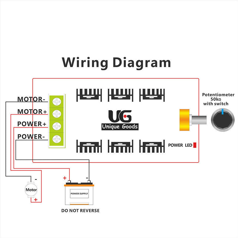 12V 24V 48V 2000W 10-50V 40A DC Controle de velocidade do motor PWM HHO RC Controller