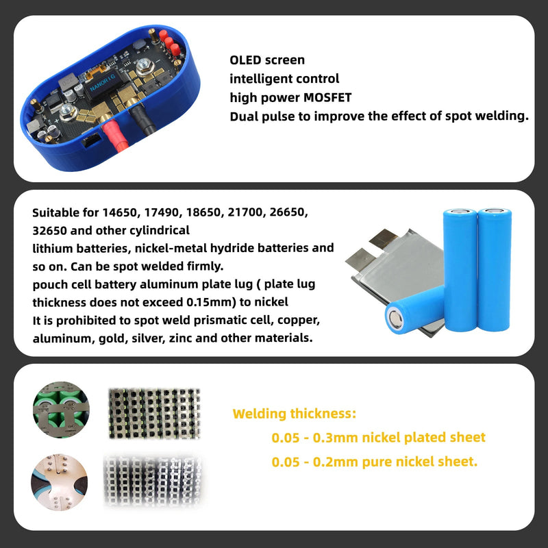 DIY Smart Control dubbelpulssvetspunktssvetspenna för Farad kondensator 18650