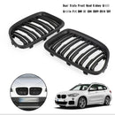 Mattamusta tuplalista etupellin munuaissäleikkö sopii BMW X1 E84 2009-14 maastoautoon