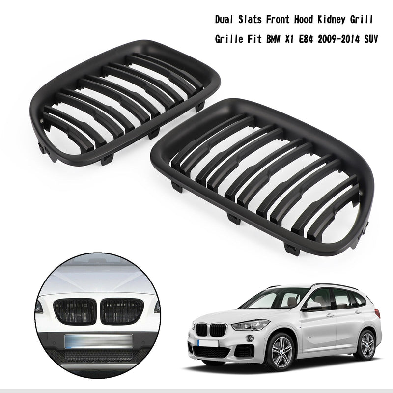 Matt sort dobbel lamell foran hette nyregrille passer til BMW X1 E84 2009-14 SUV