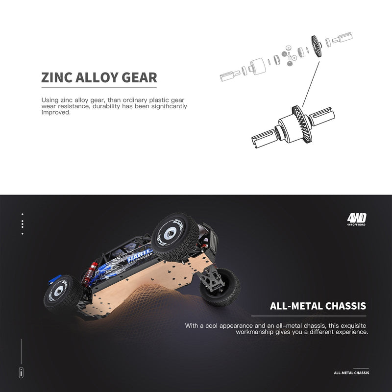 Wltoys 124018 RC racerbil 60 km/t 1/12 2,4 GHz Off-Road Drift RTR 4WD leketøysgave