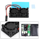 Double Dual Cooling Fan Quadratisches Lüfter Modul mit Kühlkörper für Raspberry Pi 4B 3B+
