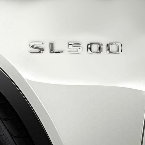 Kofferraum Heck Emblem Abzeichen Chrom Buchstabe SL 500 für Mercedes R230 R231 SL SL500