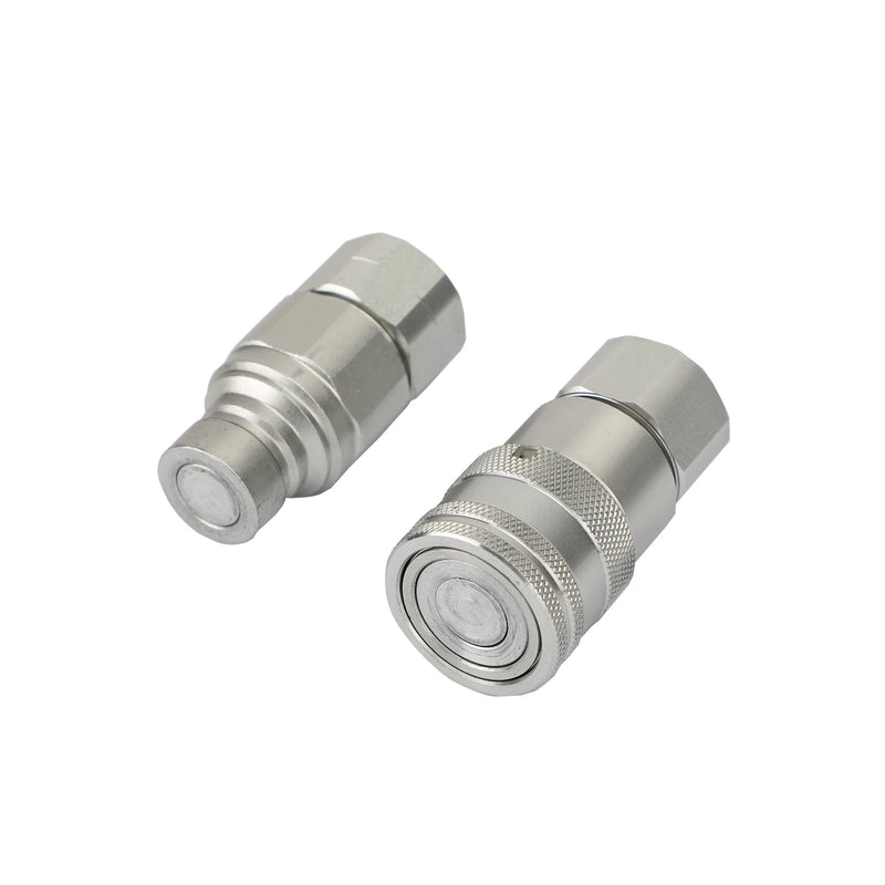 1/2" NPT-parihydraulinen tasapinnainen pikaliitin Liukuohjattu kuormaaja Bobcat ISO 16028:lle