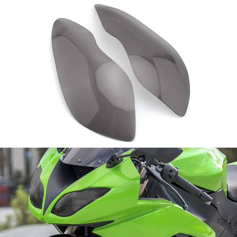 Osłona soczewki przedniego reflektora pasuje do Kawasaki Zx-636R Zx-6R 09-18 Smoke Generic