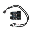 Extensor de conector de extensión de placa base, macho, 1 a 4 hembra, con cabezal USB de 9 pines