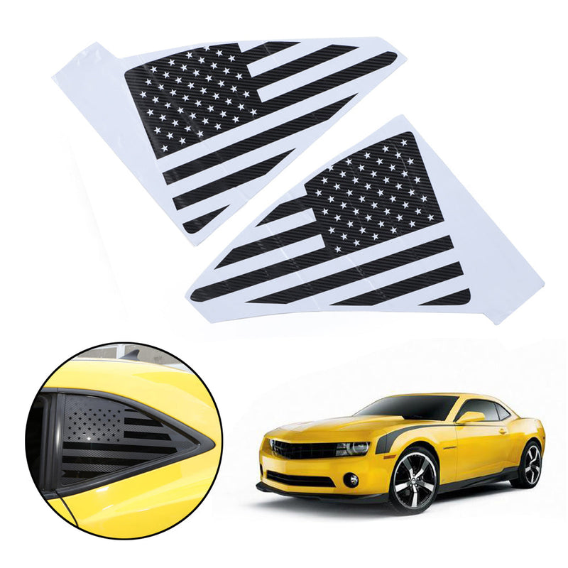 Bakre triangel Quarter Window USA Flag Decal Sticker Trim för Camaro 2010-2015