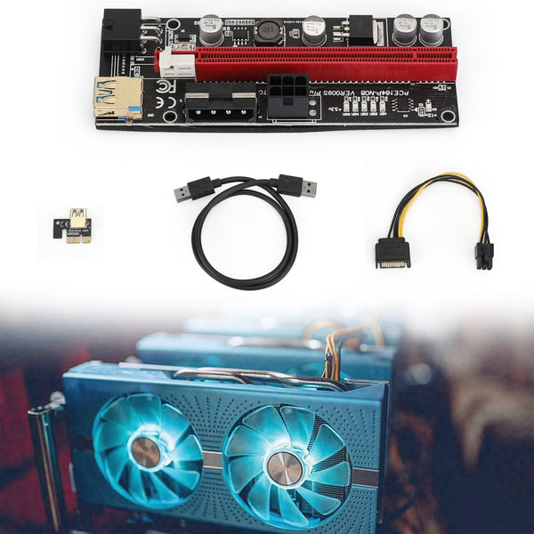 009S Plus PCI-E Riser Card PCI Express 1X auf 16X Adapter USB 3.0 Datenkabel