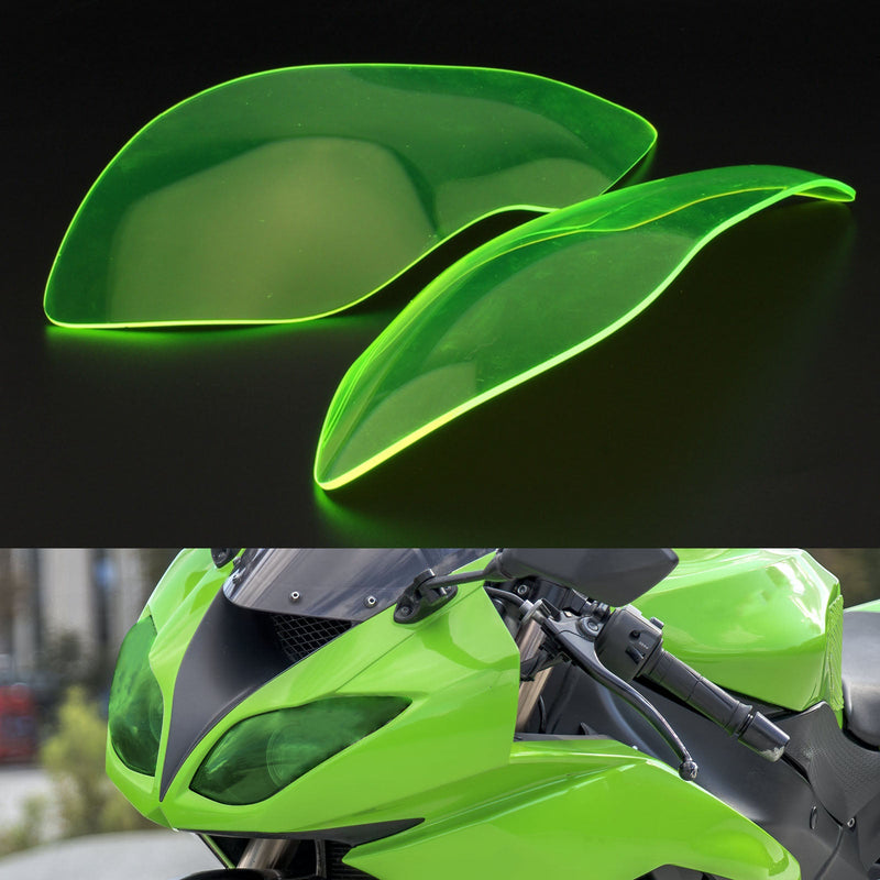 Schutzabdeckung für vordere Scheinwerferlinse, passend für Kawasaki Zx-636R Zx-6R 09-18 Smoke Generic