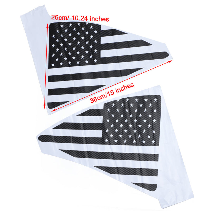 Bakre triangel Quarter Window USA Flag Decal Sticker Trim för Camaro 2010-2015